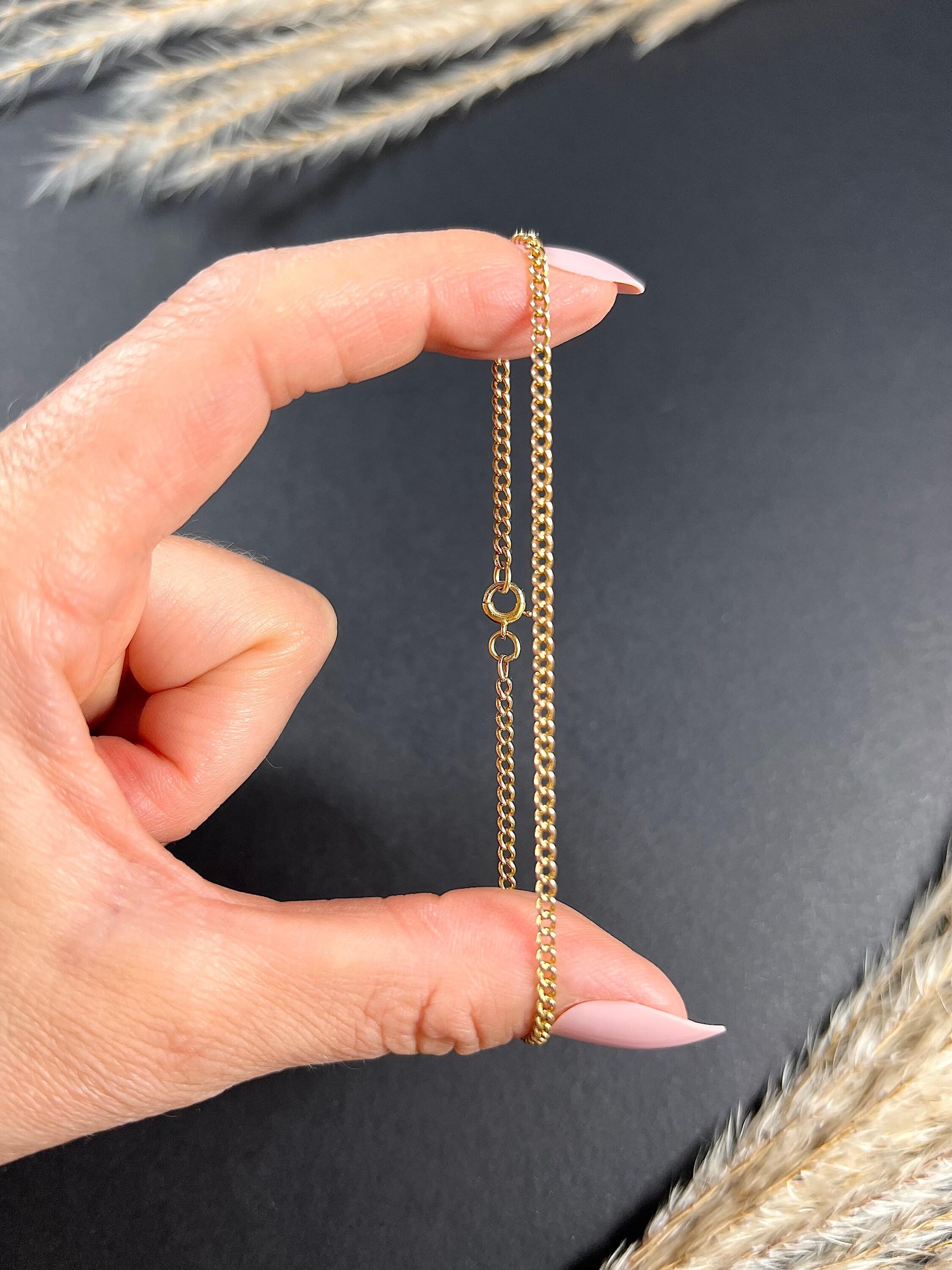 Antique 15ct Yellow Gold Edwardian Curb Link Bracelet For Sale 3
