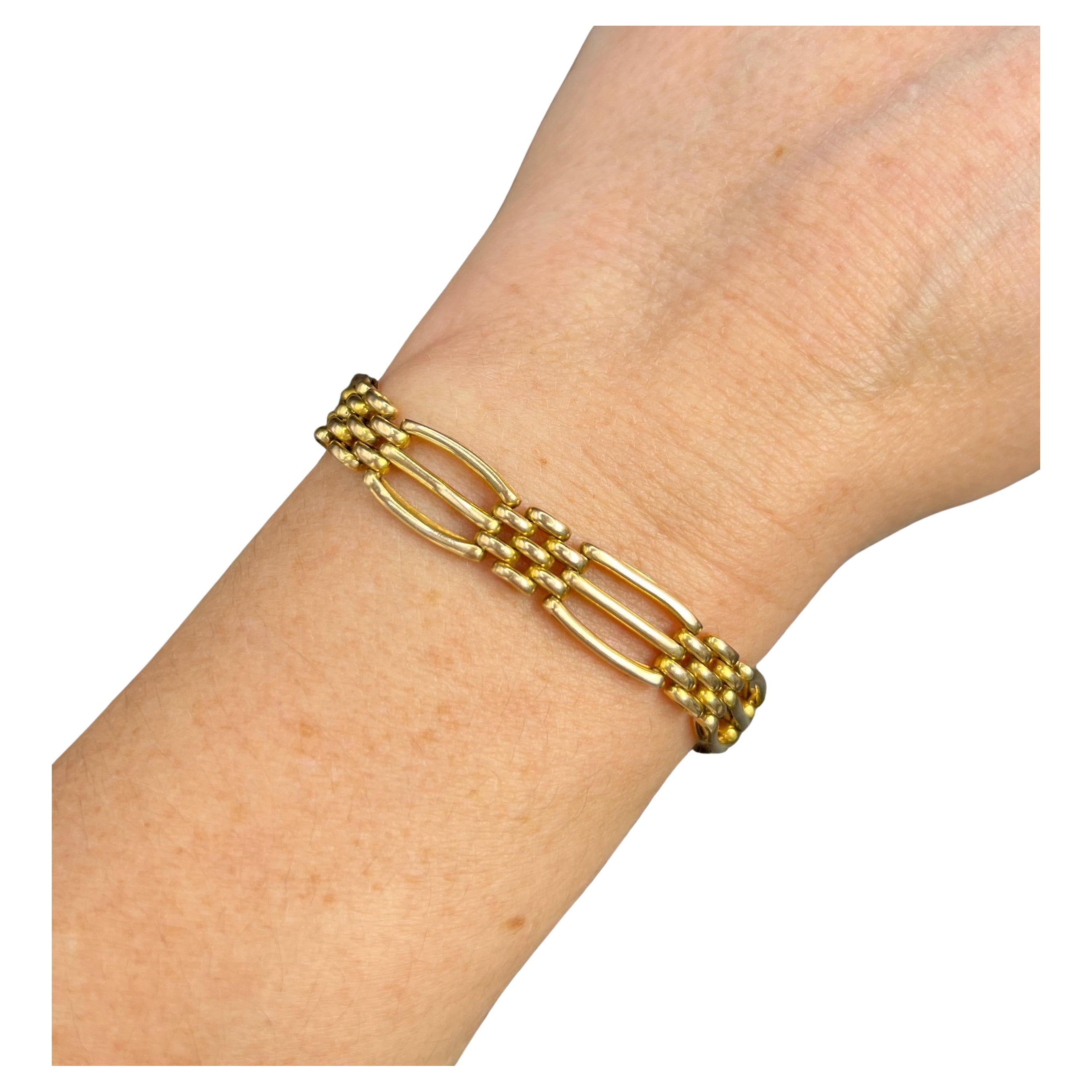 Antique 15ct Yellow Gold, Edwardian Fancy Link Gate Bracelet