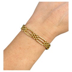 Antique 15ct Yellow Gold, Edwardian Fancy Link Gate Bracelet
