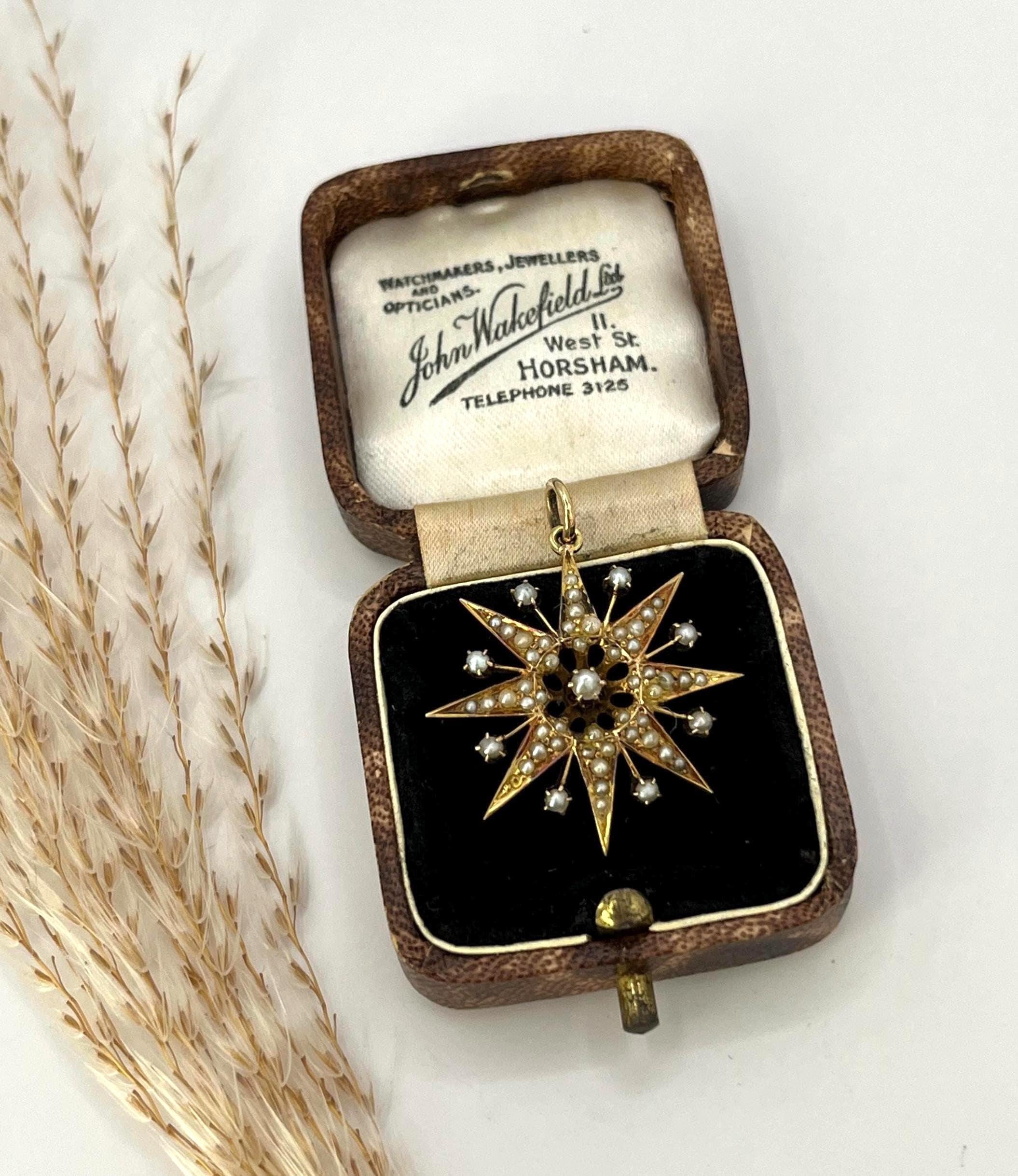 Antico ciondolo a stella in oro giallo 15ct e perle edoardiane, CIRCA 1910 in vendita 6