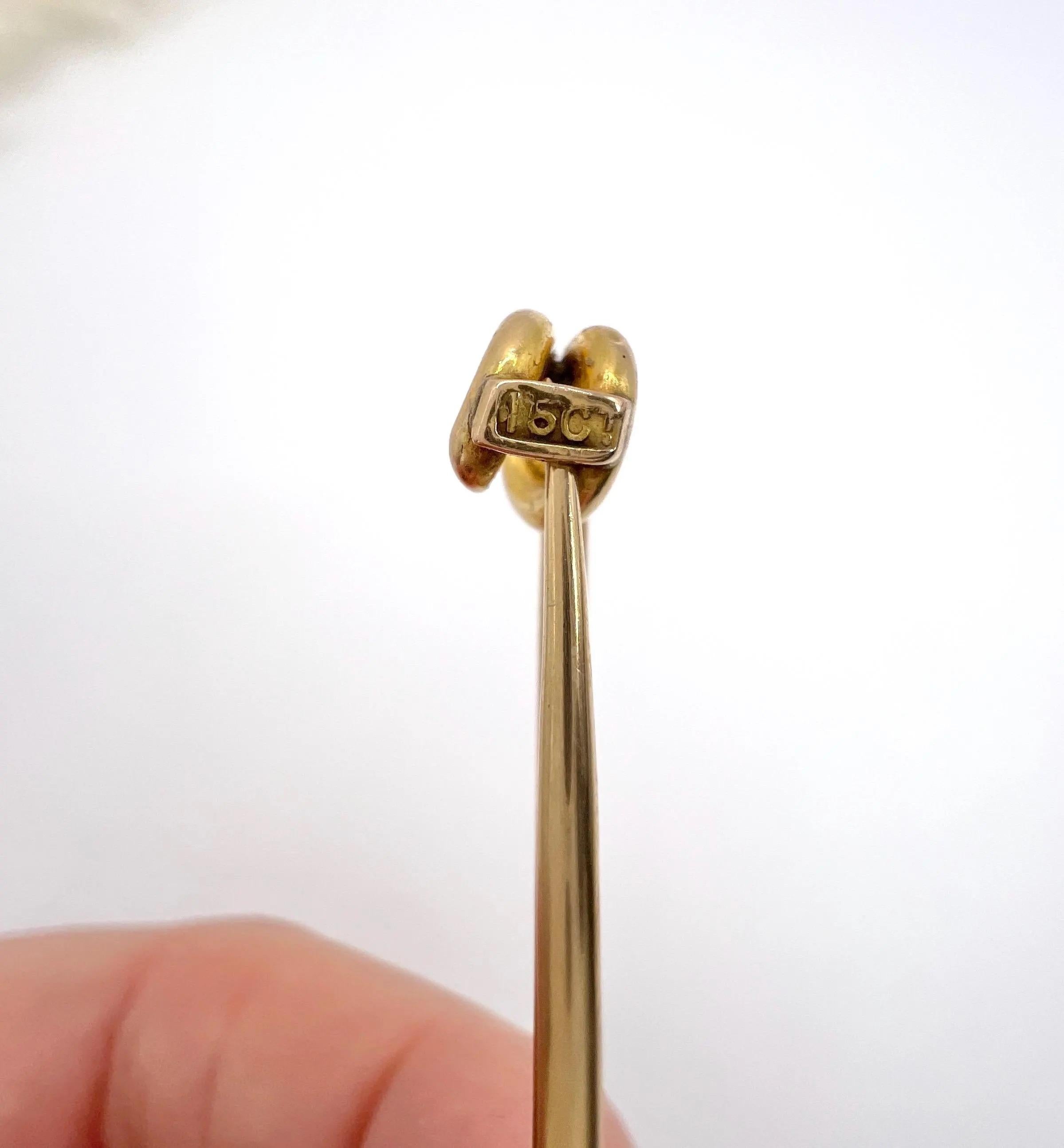 Antiguo broche de oro amarillo de 15 ct, de la época eduardiana Eduardiano en venta