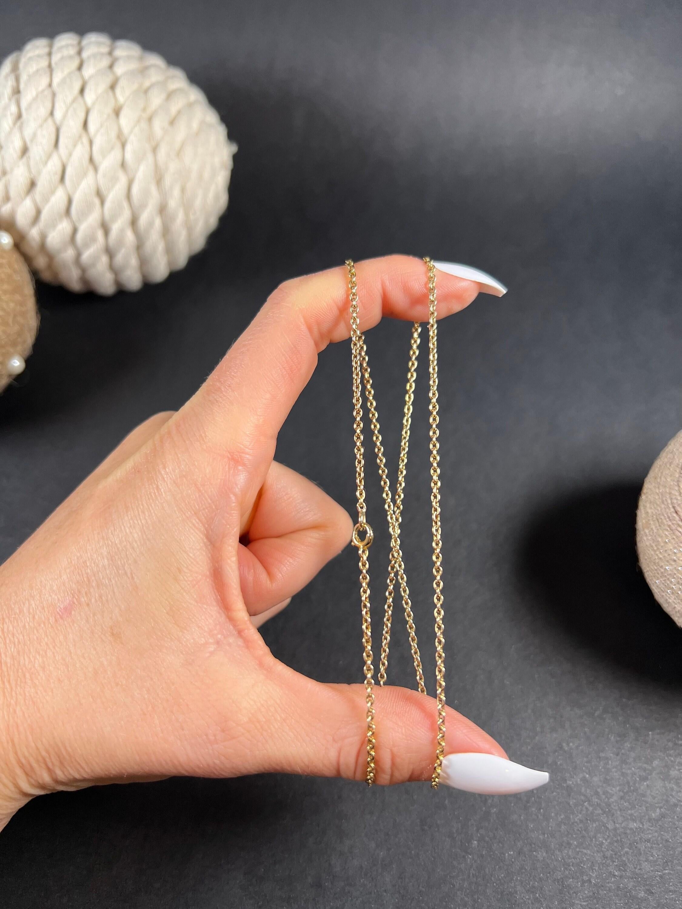 Collier à maillons édouardien ancien en or jaune 15 carats Unisexe en vente