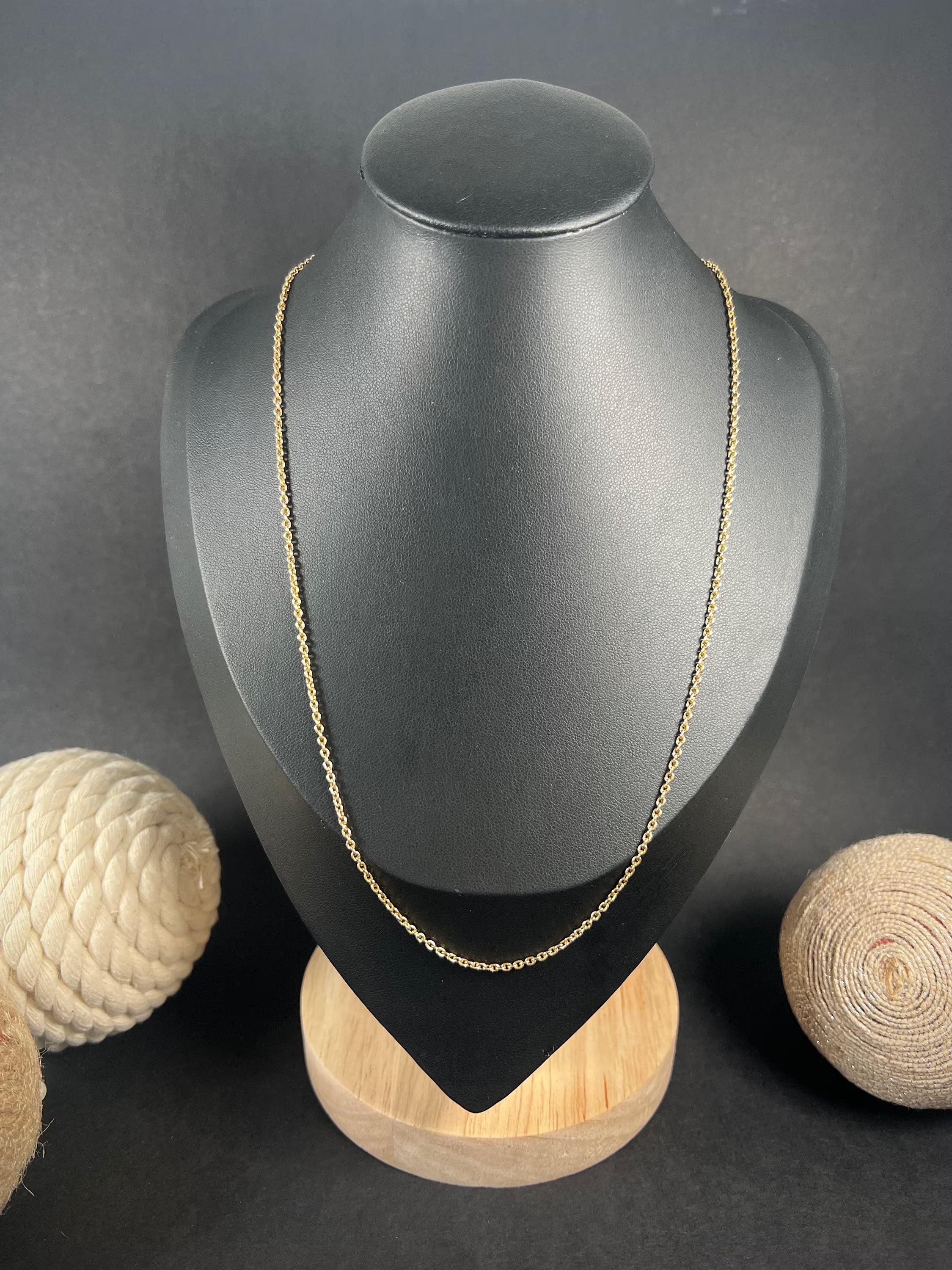 Collier à maillons édouardien ancien en or jaune 15 carats en vente 2