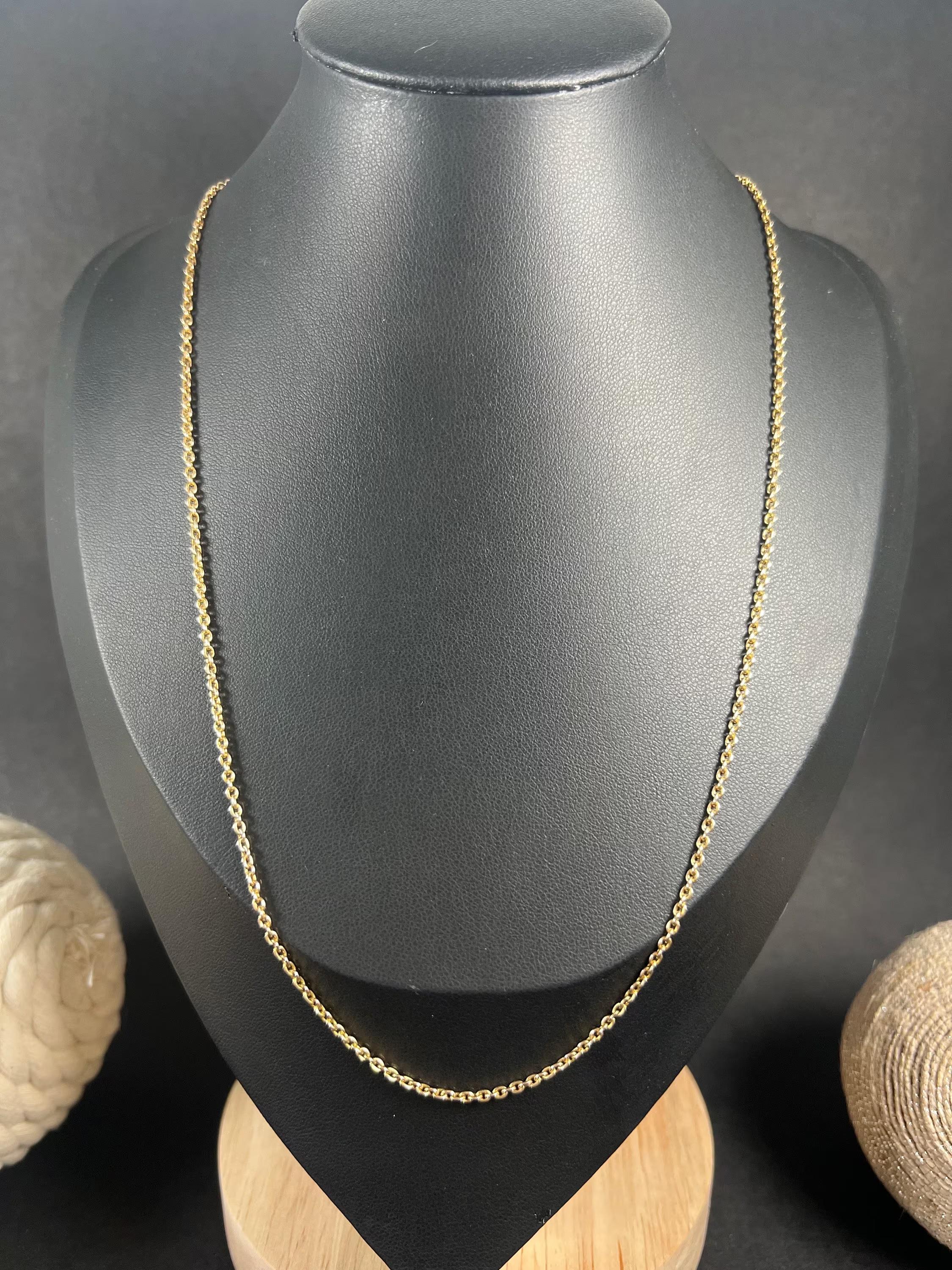 Collier à maillons édouardien ancien en or jaune 15 carats en vente 3