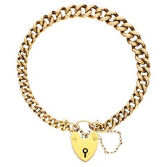 Antique 15ct Yellow Gold Graduated Curb Chain Bracelet 31.20 grams