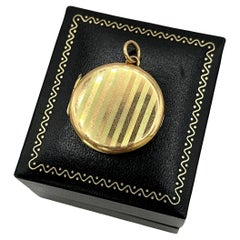 Antique 15ct Yellow Gold, Round Locket Birmingham Hallmarked 1914