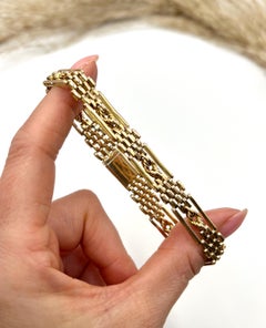 Antique 15ct Yellow Gold Stamped, 1920s Gate Bracelet
