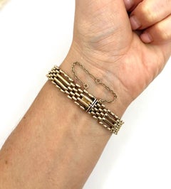 Antique 15ct Yellow Gold Stamped, Edwardian era Gate Bracelet