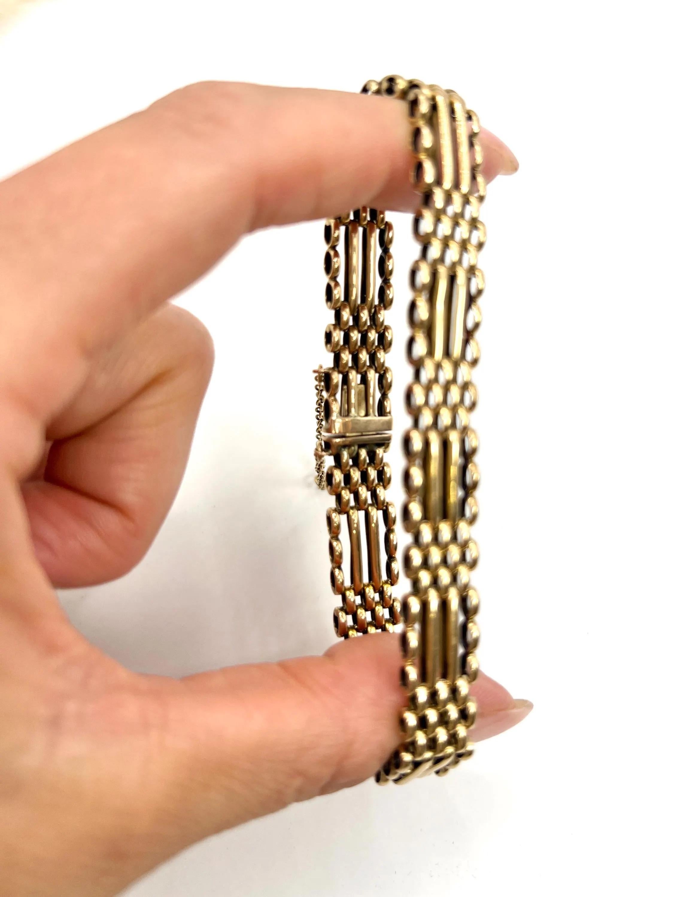 Bracelet ancien en or jaune 15ct estampillé, d'époque édouardienne Bon état - En vente à Brighton, GB