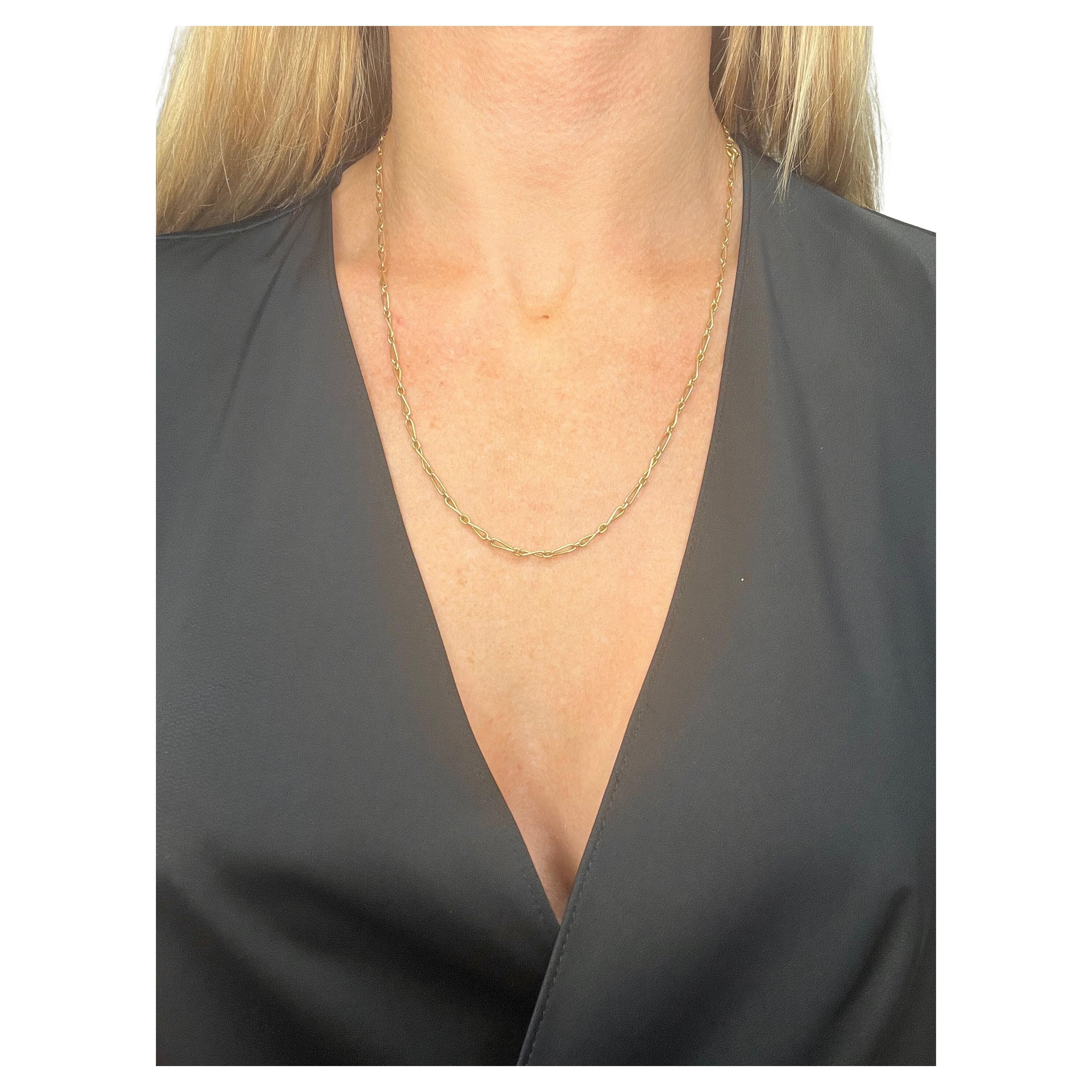 Antique 15ct Yellow Gold Tagged, 1920s 22 Inch Fancy Twisted Figaro Link Chain