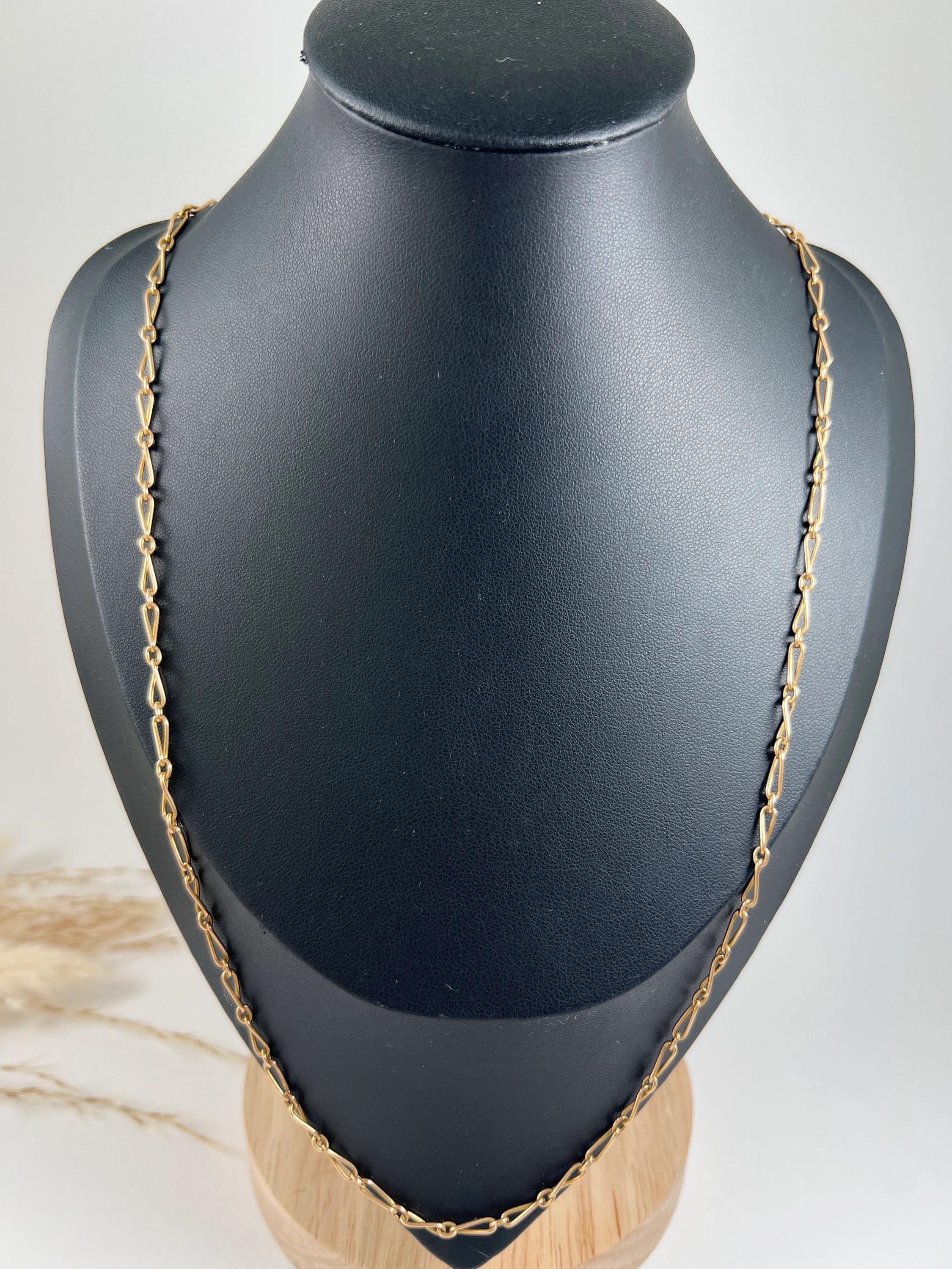 Catena antica in oro giallo 15ct Tagged, 1920s Fancy Twisted A Link In condizioni buone in vendita a Brighton, GB