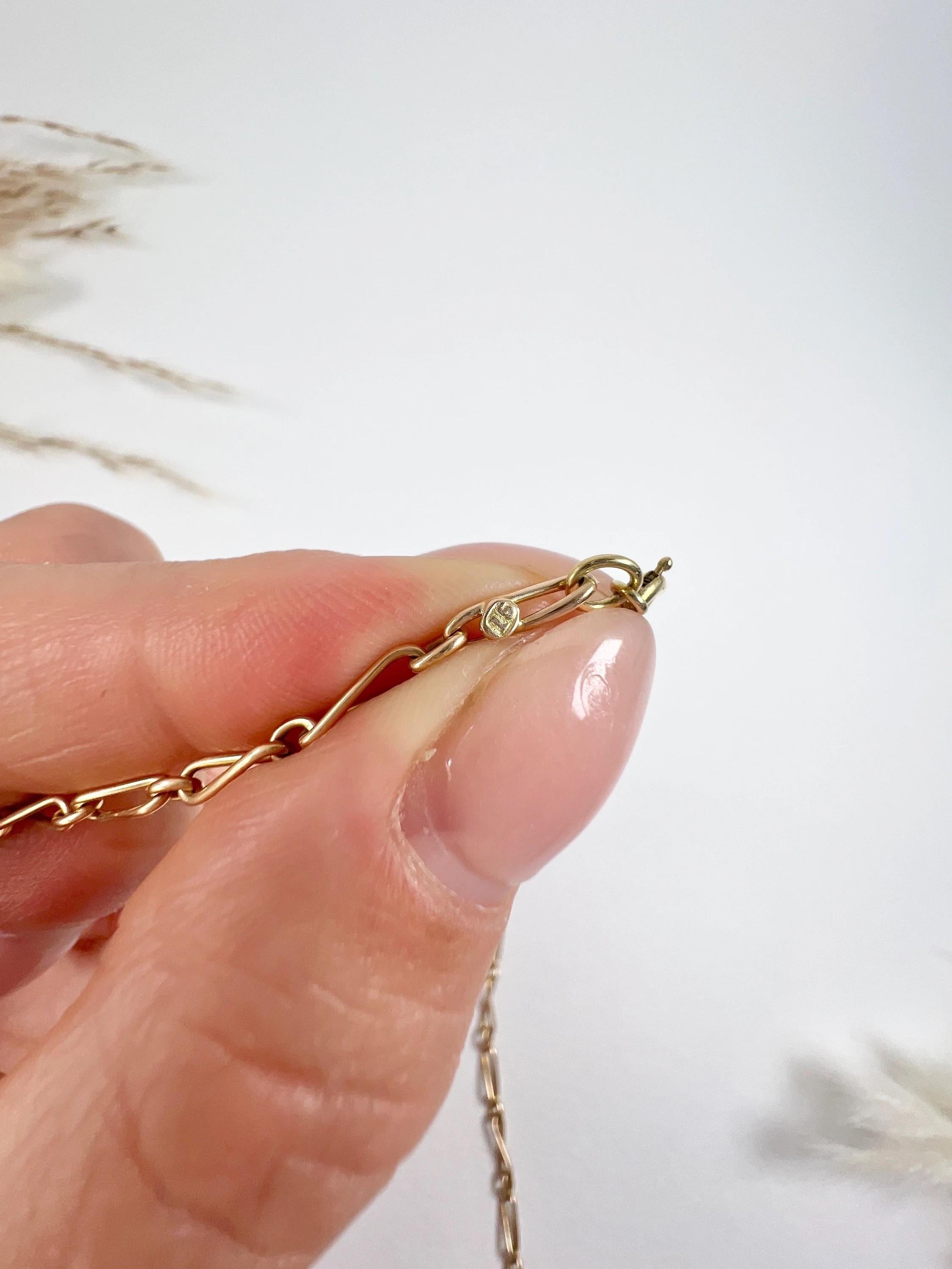 Catena antica in oro giallo 15ct Tagged, 1920s Fancy Twisted A Link in vendita 3