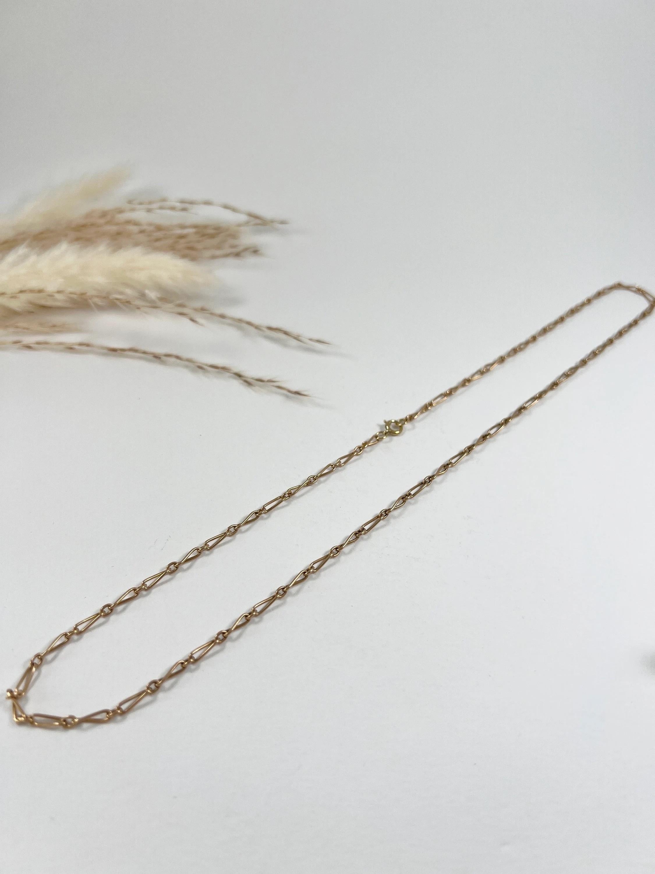 Catena antica in oro giallo 15ct Tagged, 1920s Fancy Twisted A Link in vendita 5