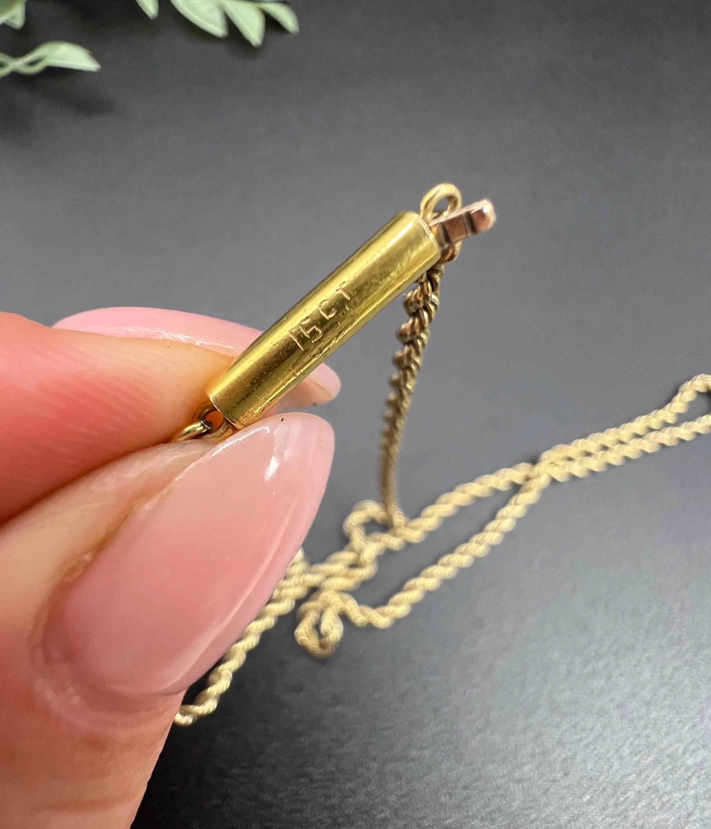 Antique 15ct Yellow Gold, Victorian 16 1/2 Inch Solid Rope Link Chain For Sale 2