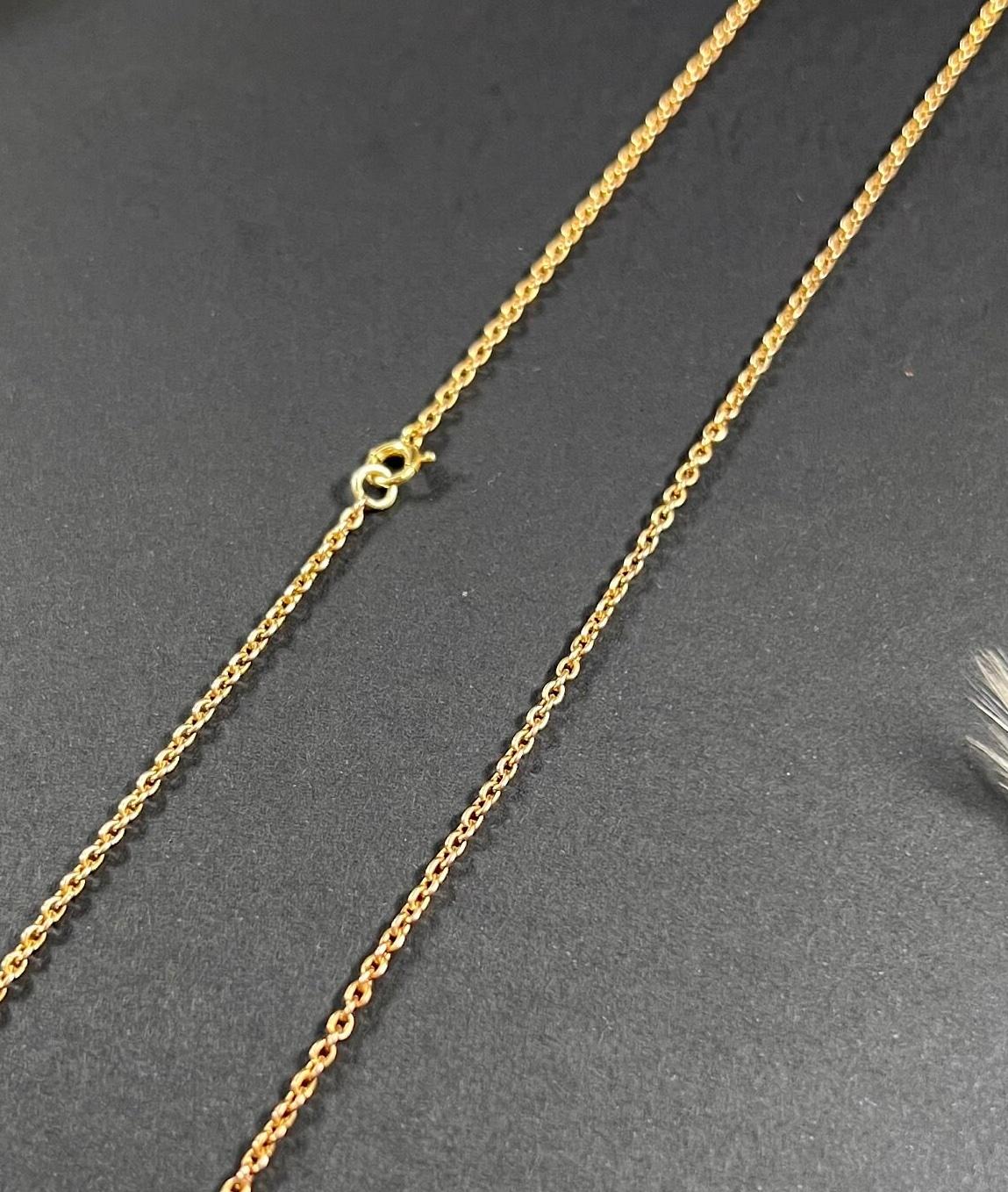 Antike 15 Karat Gelbgold, viktorianische 18 3/4 Trace Gliederkette Halskette im Angebot 6