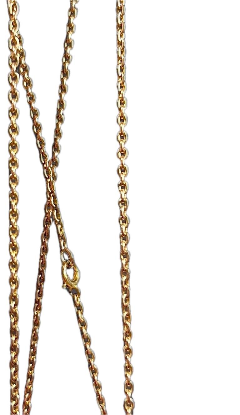 Antique 15ct Yellow Gold, Victorian 18 3/4 Trace Link Chain Necklace For Sale 8