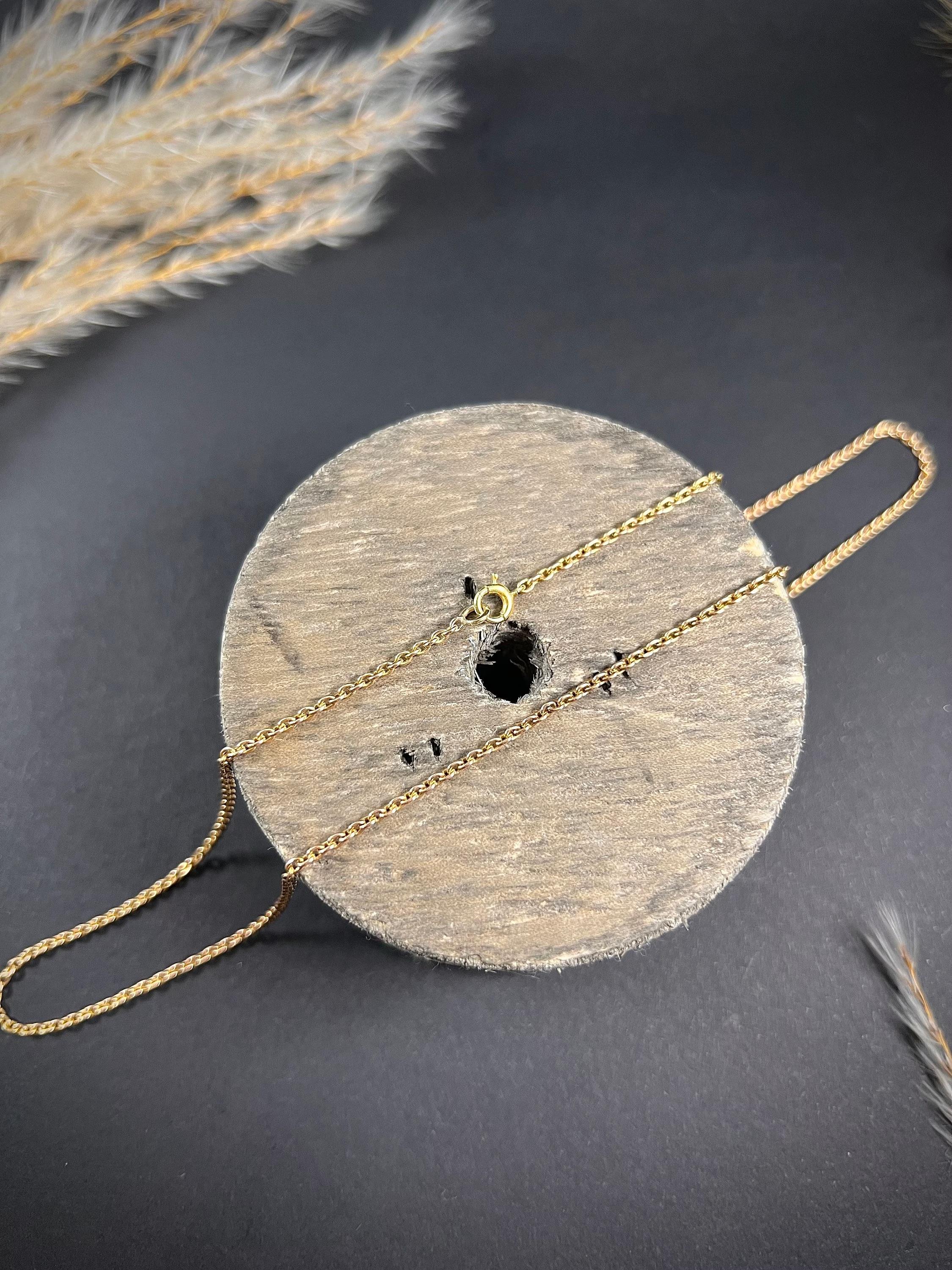 Antike 15 Karat Gelbgold, viktorianische 18 3/4 Trace Gliederkette Halskette im Angebot 3