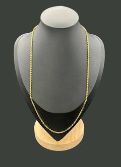 Antique 15ct Yellow Gold, Victorian 20 Inch Thick Trace Link Chain Necklace