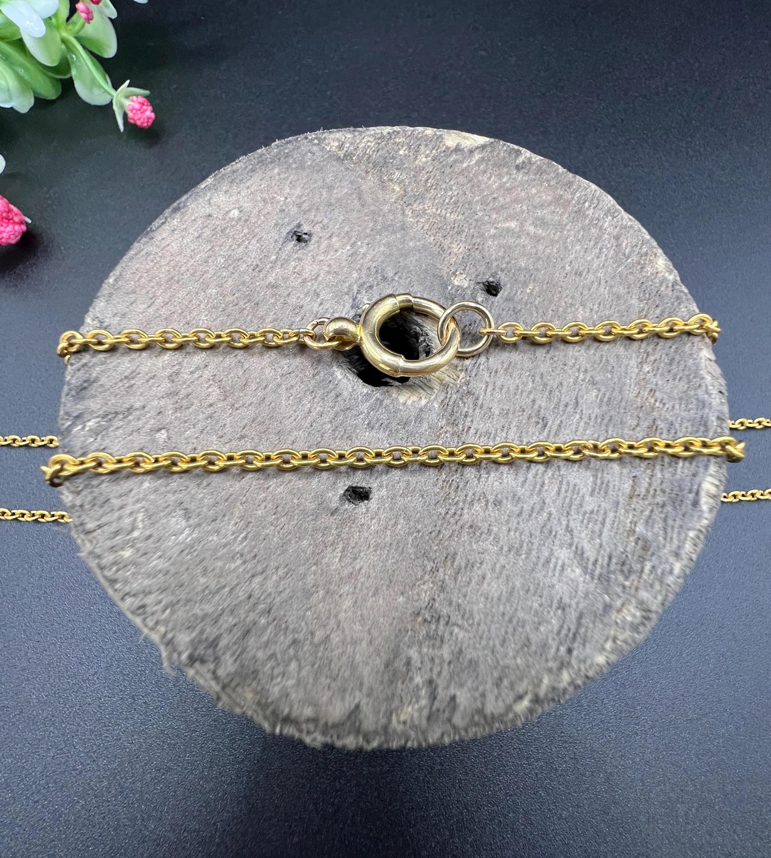 Victorien Collier ancien en or jaune 15ct, victorien, avec chaîne à maillons épais de 20 pouces en vente