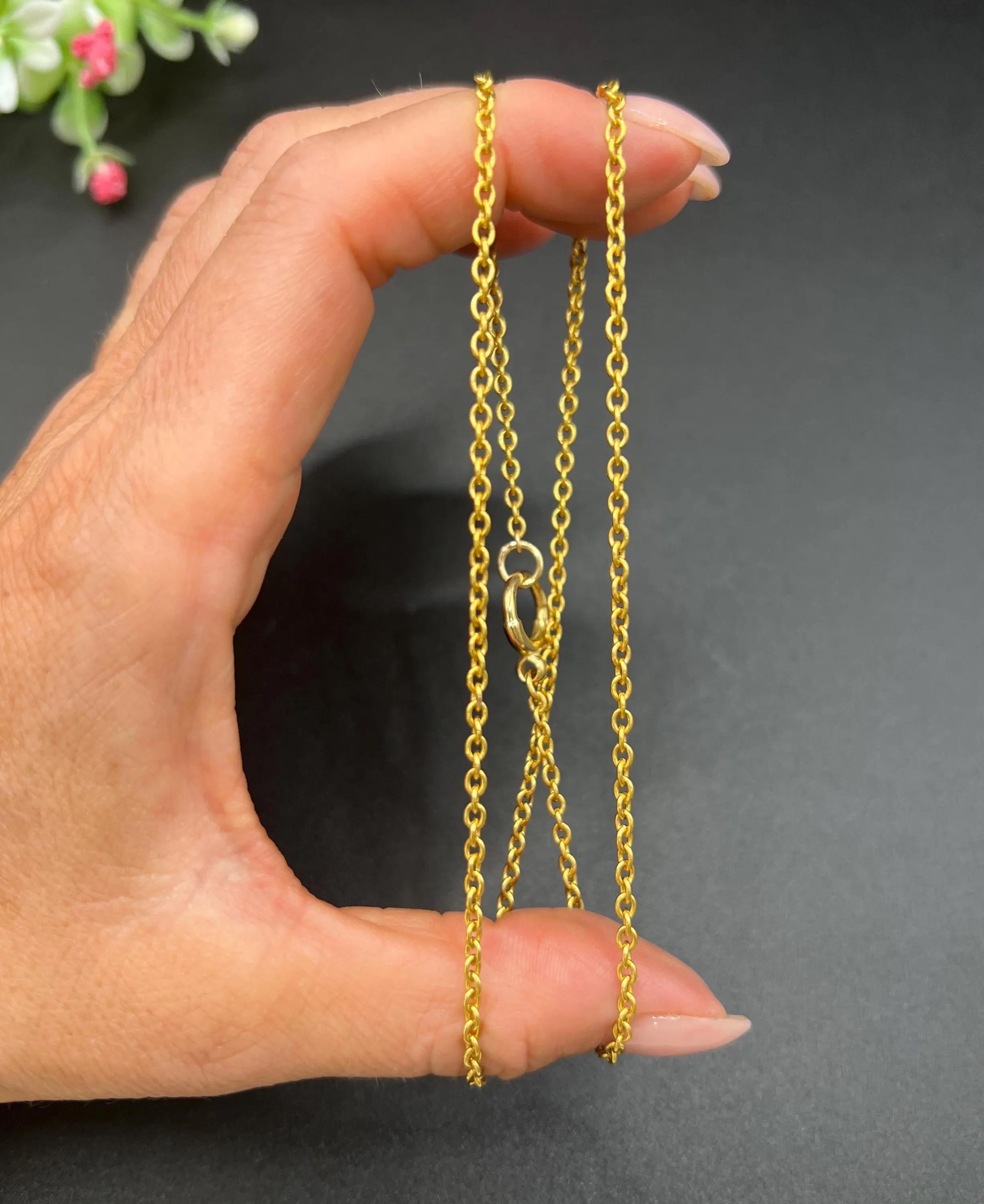 Collier ancien en or jaune 15ct, victorien, avec chaîne à maillons épais de 20 pouces Bon état - En vente à Brighton, GB