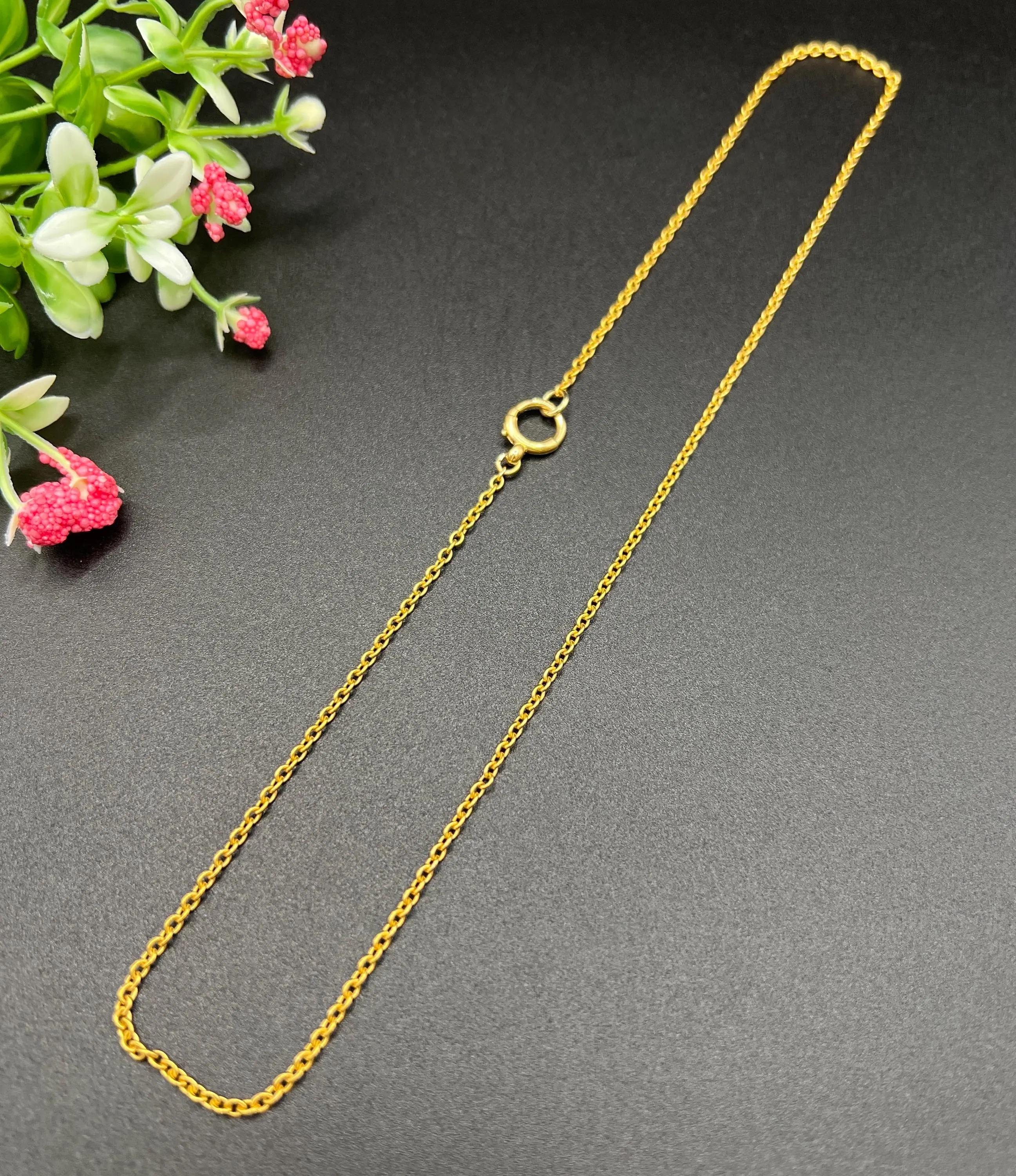 Collier ancien en or jaune 15ct, victorien, avec chaîne à maillons épais de 20 pouces Unisexe en vente