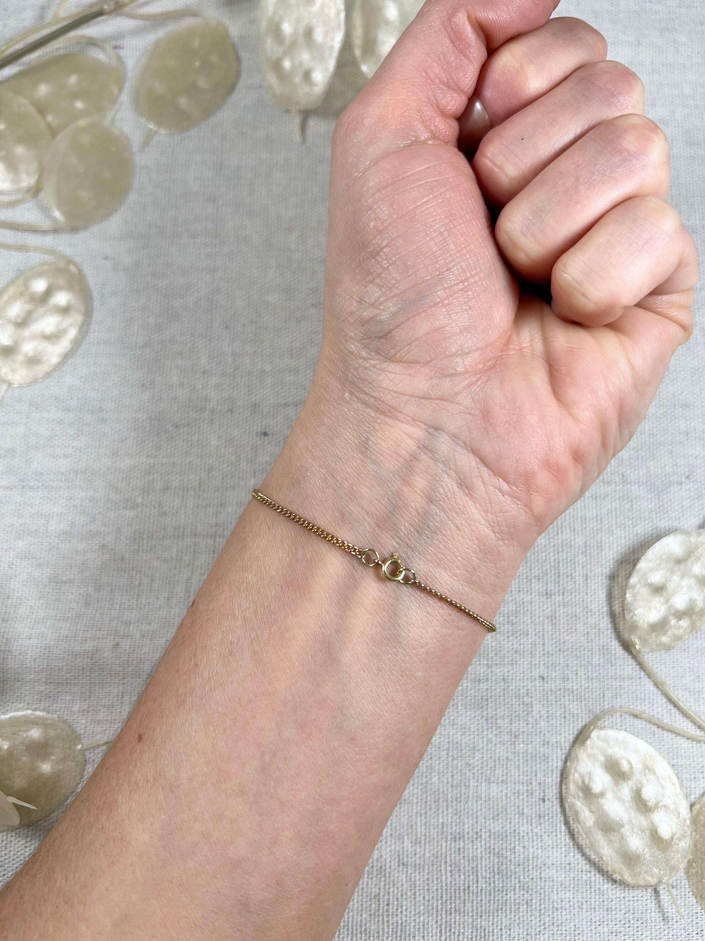 Antikes 15 Karat Gelbgold, viktorianisches Kugelarmband mit geschwungenen Gliedern und Bolt-Ringschließe (Viktorianisch) im Angebot