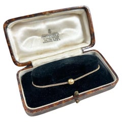 Antikes 15 Karat Gelbgold, viktorianisches Kugelarmband mit geschwungenen Gliedern und Bolt-Ringschließe