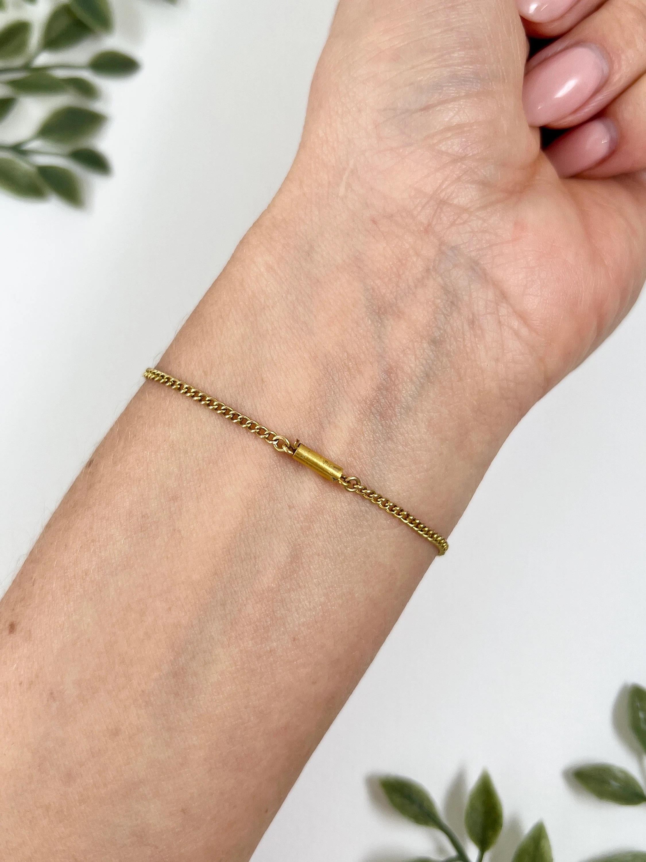 da uomo o donna Antico bracciale A Link in oro giallo 15ct vittoriano con chiusura a barile e a siluro in vendita