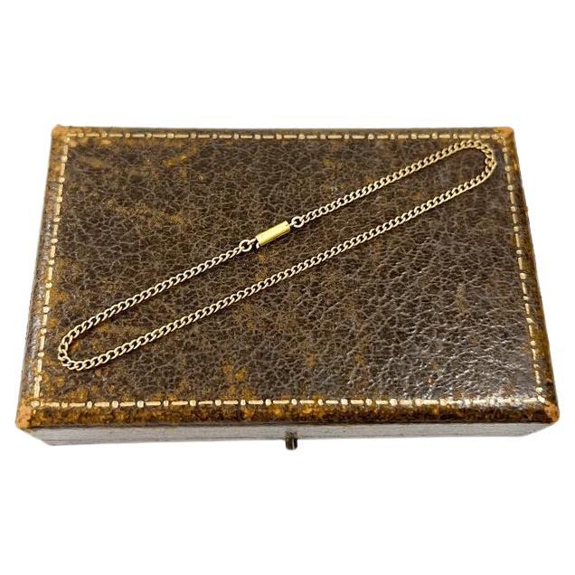 Antique 15ct Yellow Gold Victorian Curb Link Bracelet Barrel & Torpedo Claspas en vente