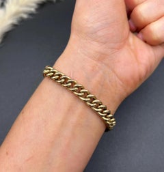 Antique 15ct Yellow Gold, Victorian Curb Link Bracelet with Heart Padlock Clasp
