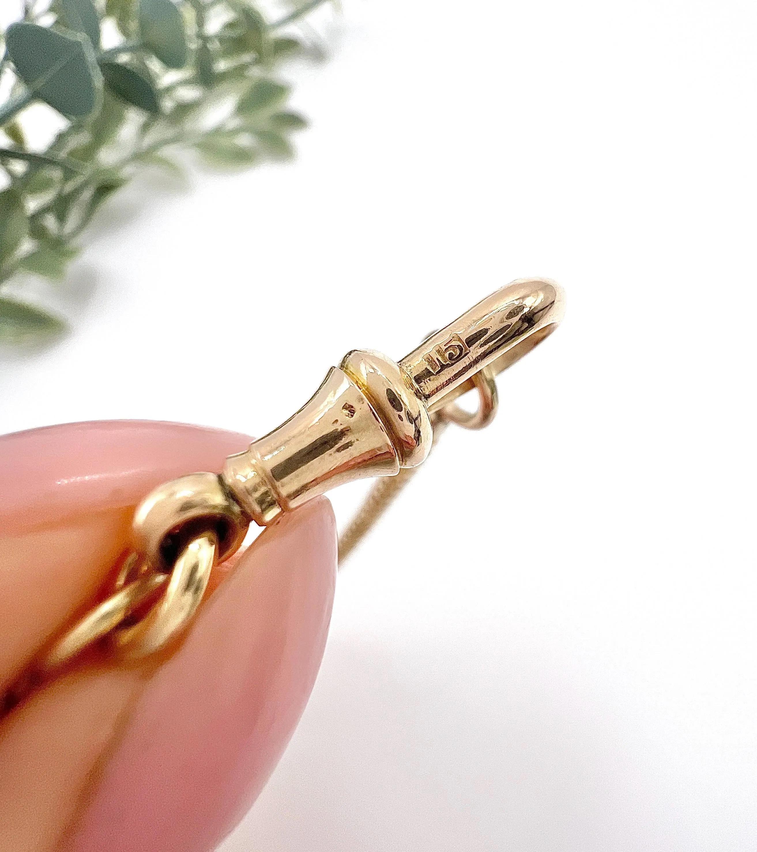Antique 15ct Yellow Gold, Victorian era Snake Link Bracelet with Swivel Clasp In condizioni buone in vendita a Brighton, GB
