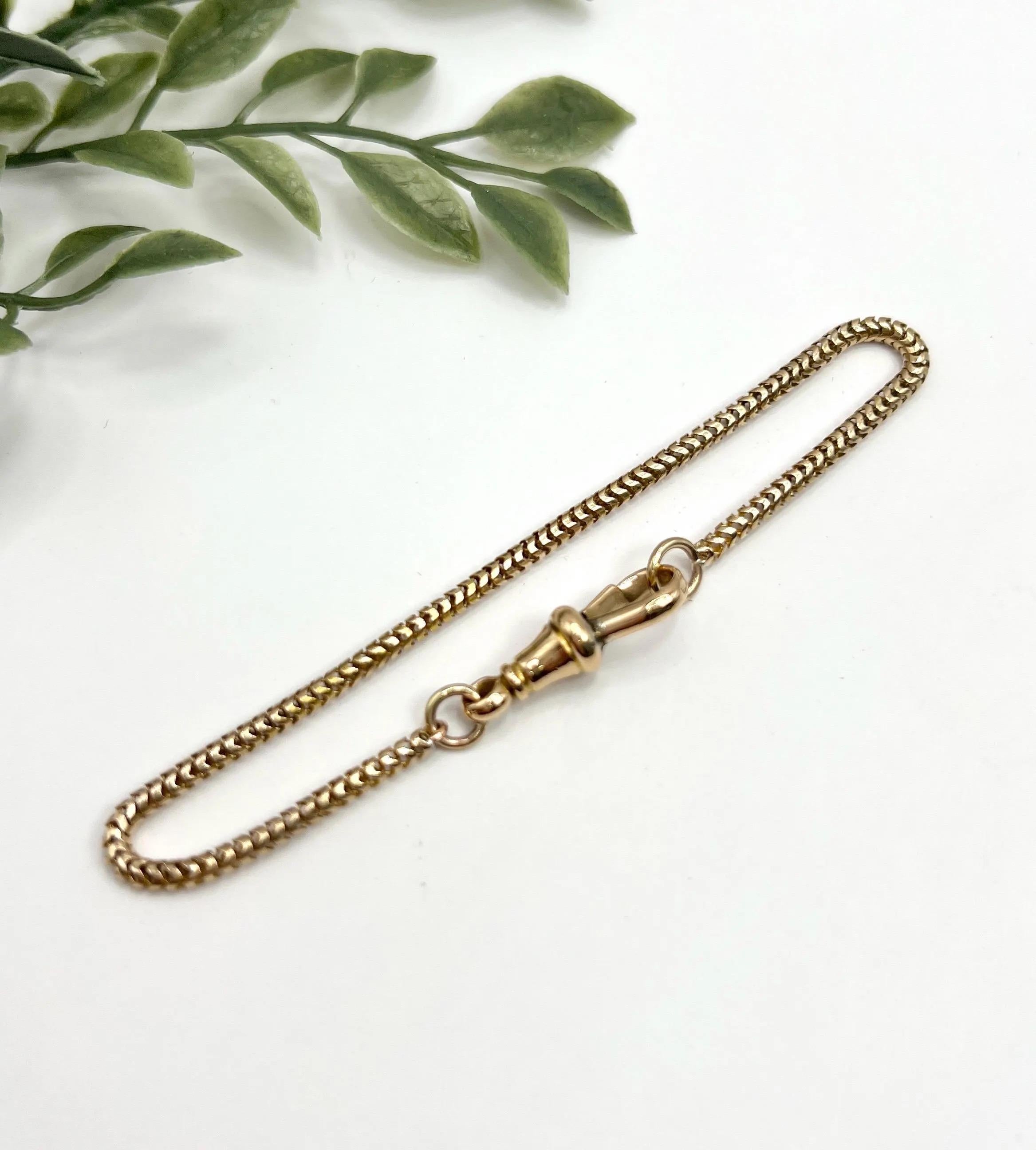 Antique 15ct Yellow Gold, Victorian era Snake Link Bracelet with Swivel Clasp For Sale 2