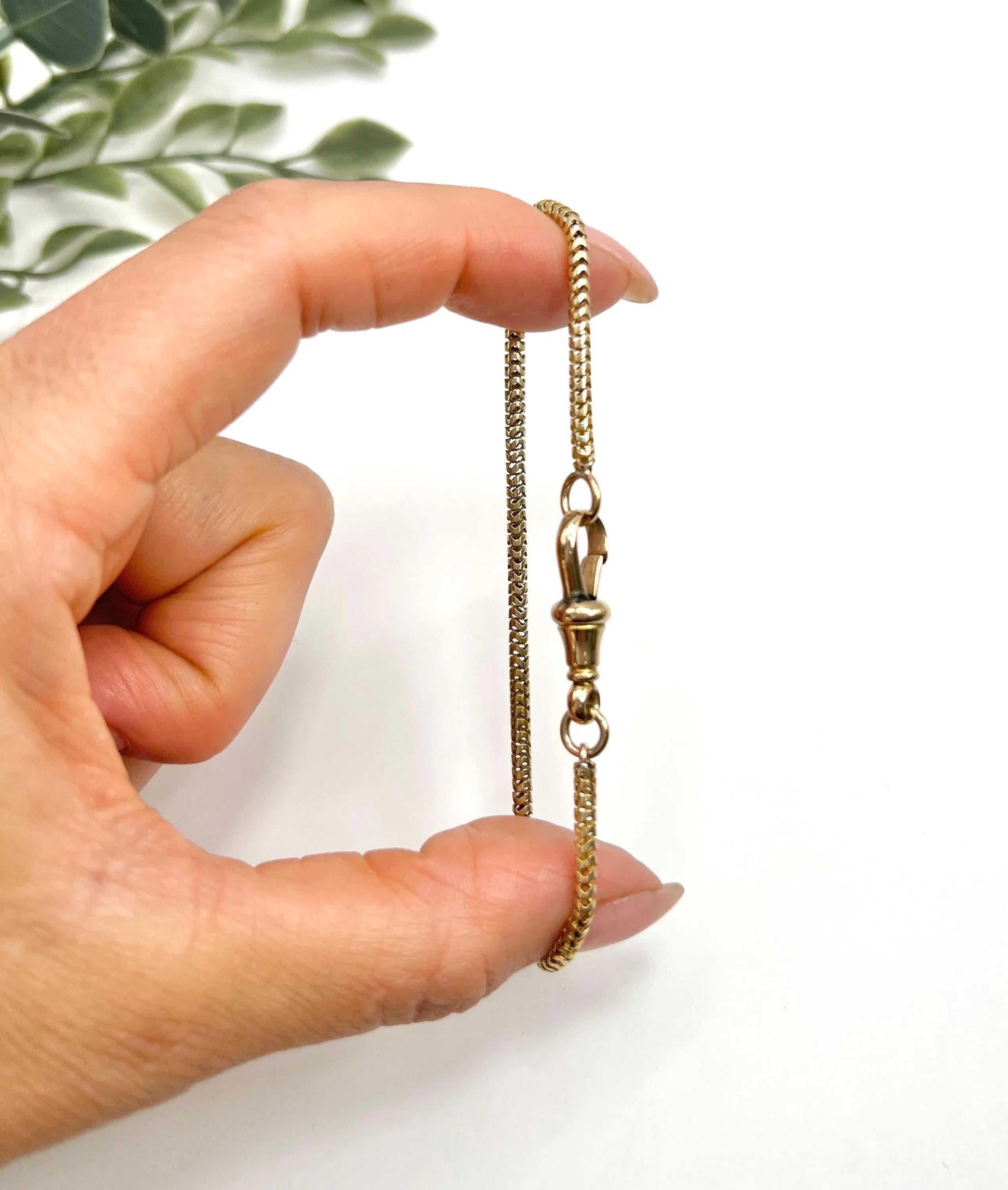 Antique 15ct Yellow Gold, Victorian era Snake Link Bracelet with Swivel Clasp For Sale 5