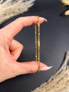 Bracciale antico in oro giallo 15ct, fantasia vittoriana A Link Figaro