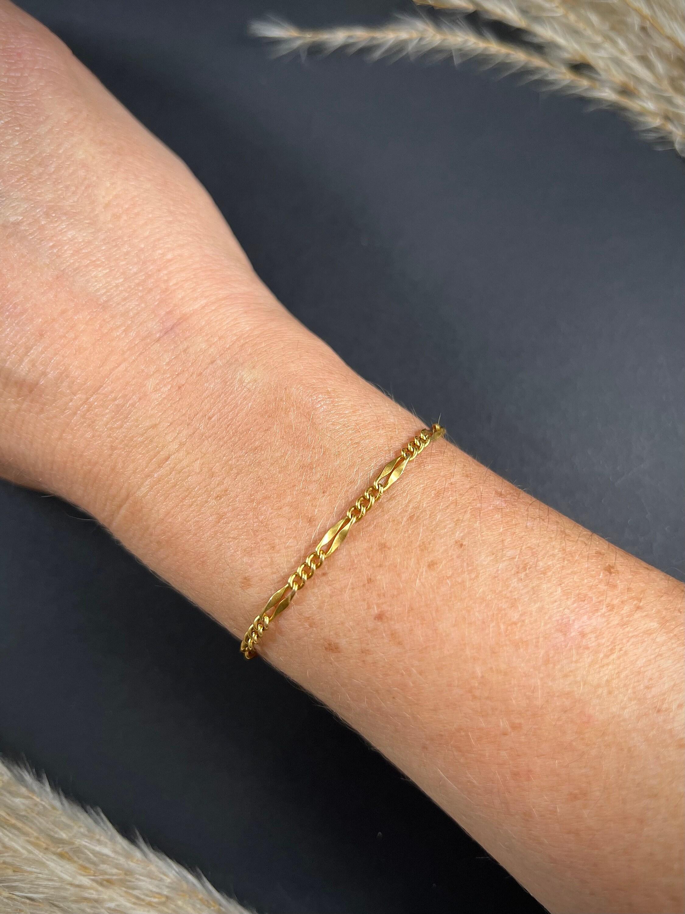 Antique 15ct Yellow Gold, Victorian Fancy Figaro Link Bracelet For Sale 3