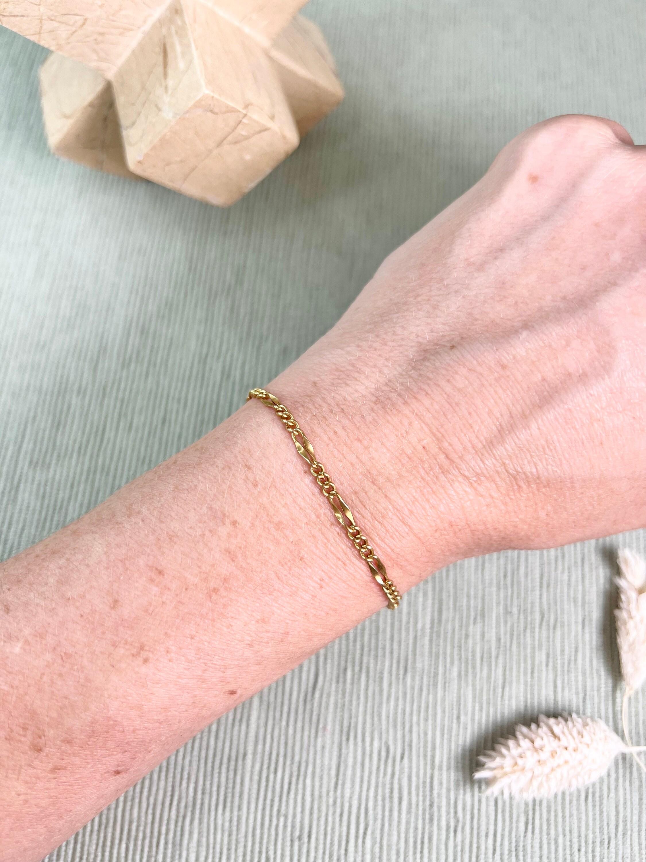 Antique 15ct Yellow Gold Victorian Figaro Link Bracelet For Sale 6