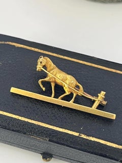 Antique 15ct Yellow Gold, Victorian Horse Bar Brooch, Circa 1900