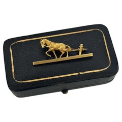 Antique 15ct Yellow Gold, Victorian Horse Bar Brooch, Circa 1900