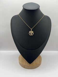Antique 15ct Yellow Gold, Victorian Seed Pearl Double Heart Pendant