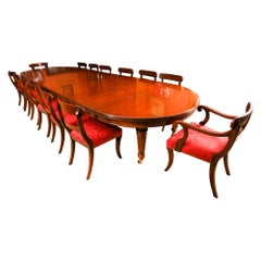Antique 15ft Extending Dining Table by Edwards & Roberts 19th C & 12 chairs