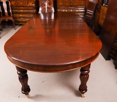 Antique 15ft George III Cuban Flame Mahogany Extending Dining Table 19th Century