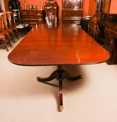 Antique 15ft George III StyleTriple Pillar Dining Table Circa 1920