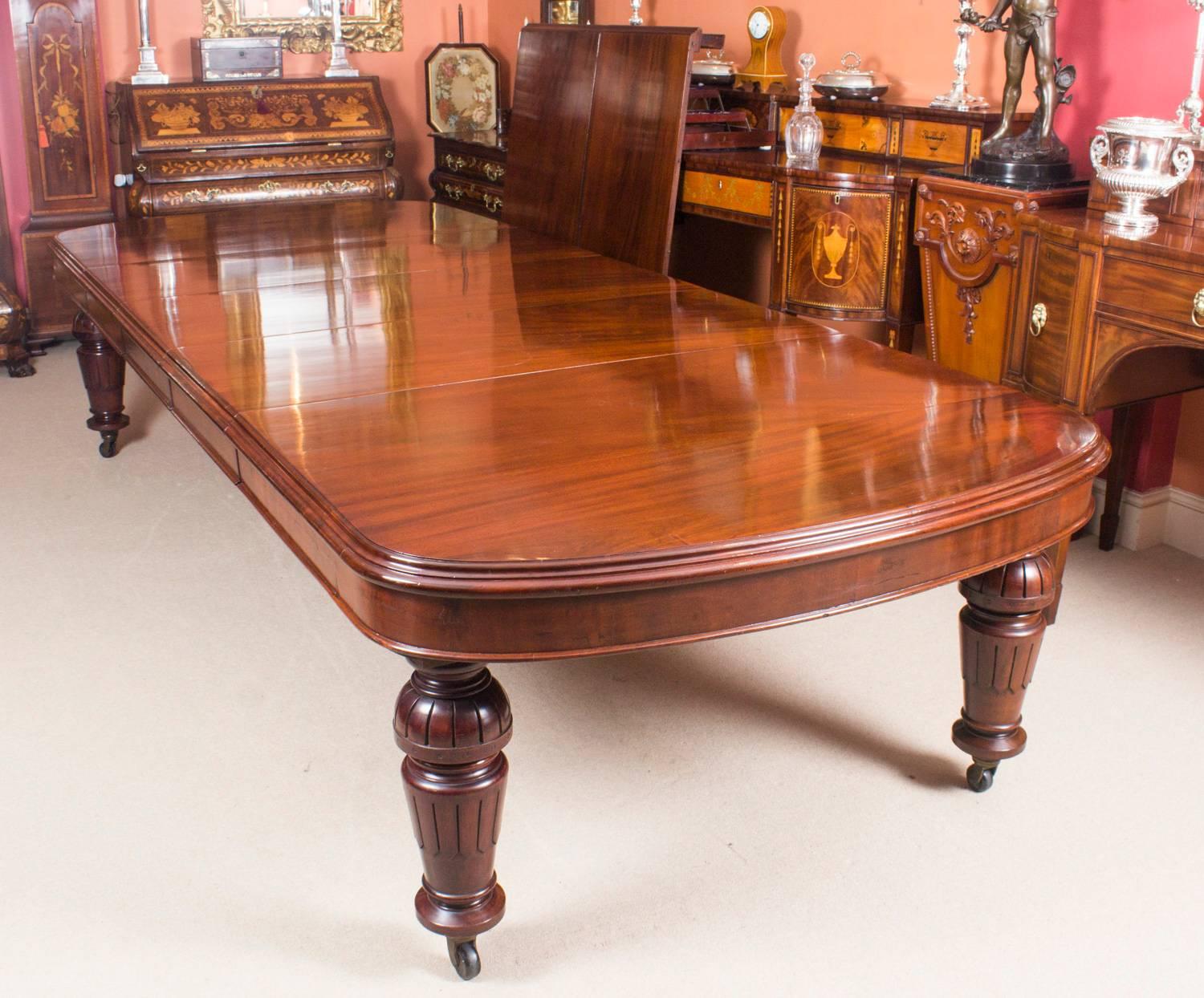 Antique Victorian Flame Mahogany D End Extending Dining Table 19th Century In Excellent Condition In London, GB