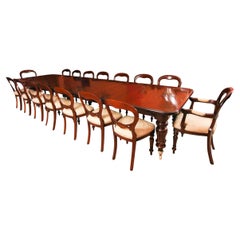 Antique 15ft William IV Extending Dining Table & 16 chairs 19th Century