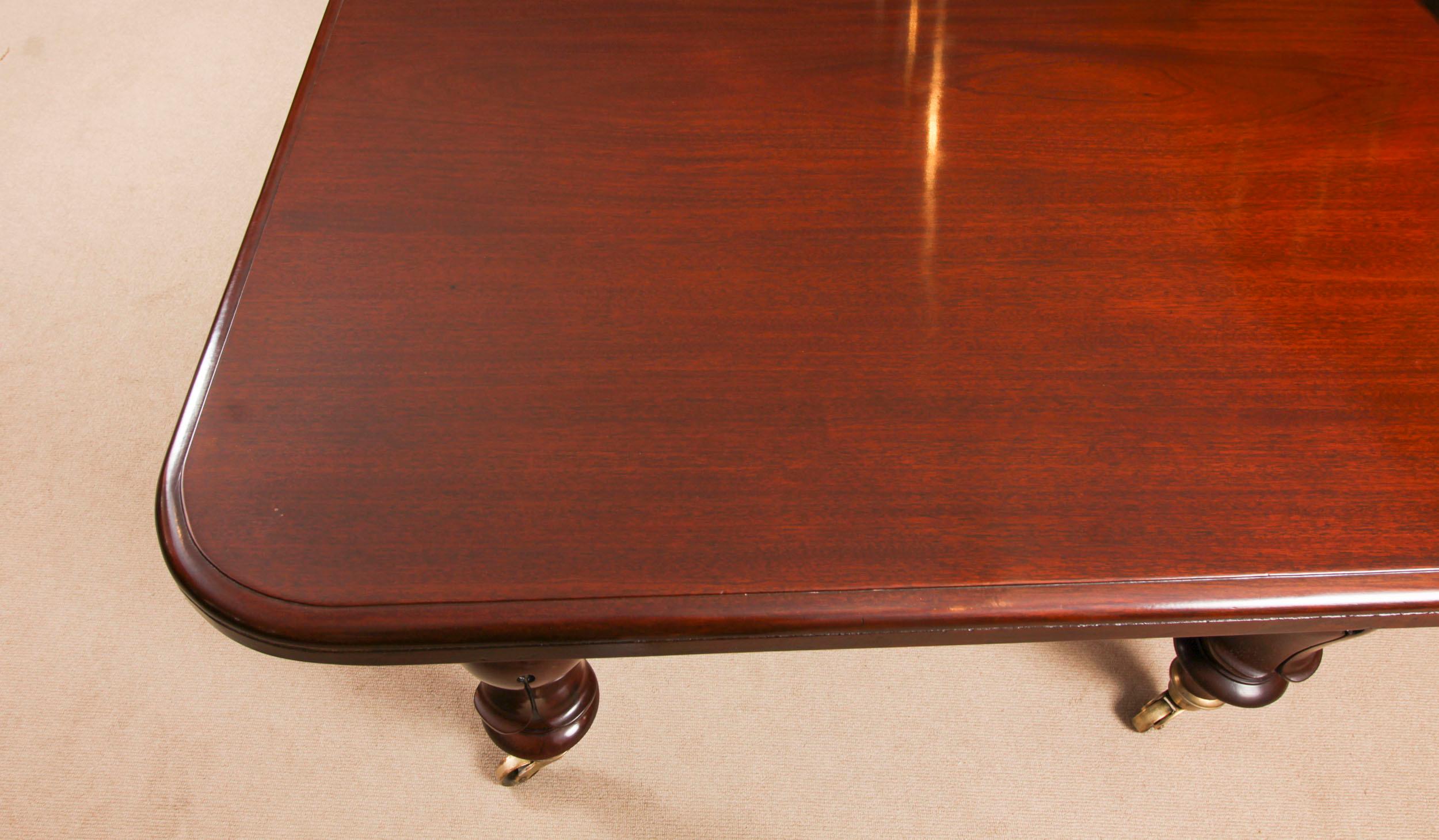 XIXe siècle Ancienne table de salle à manger à rallonge William IV de 15 pieds 19ème siècle en vente