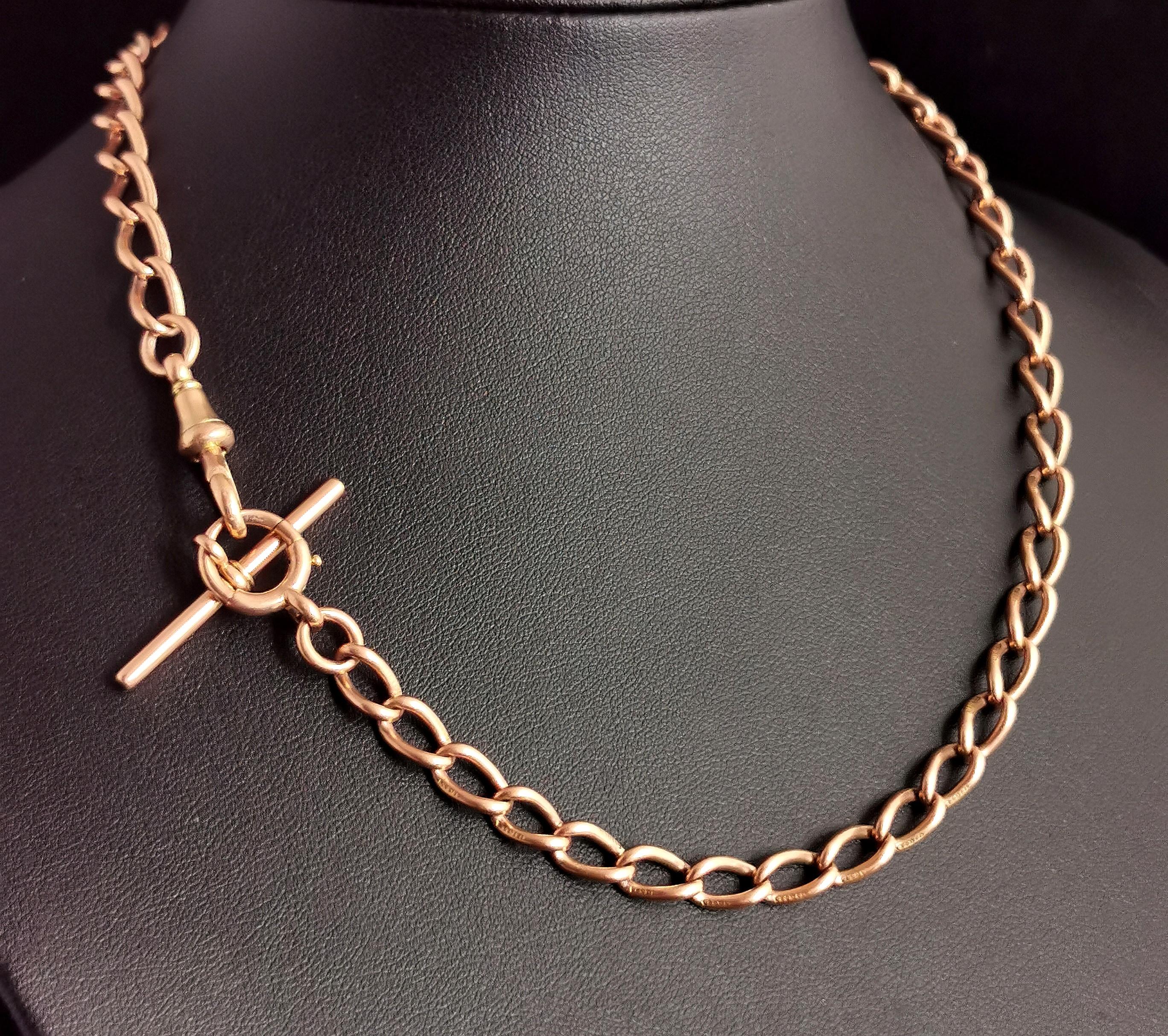 Antique 15k Gold Albert Chain, Watch Chain Necklace, Victorian 3