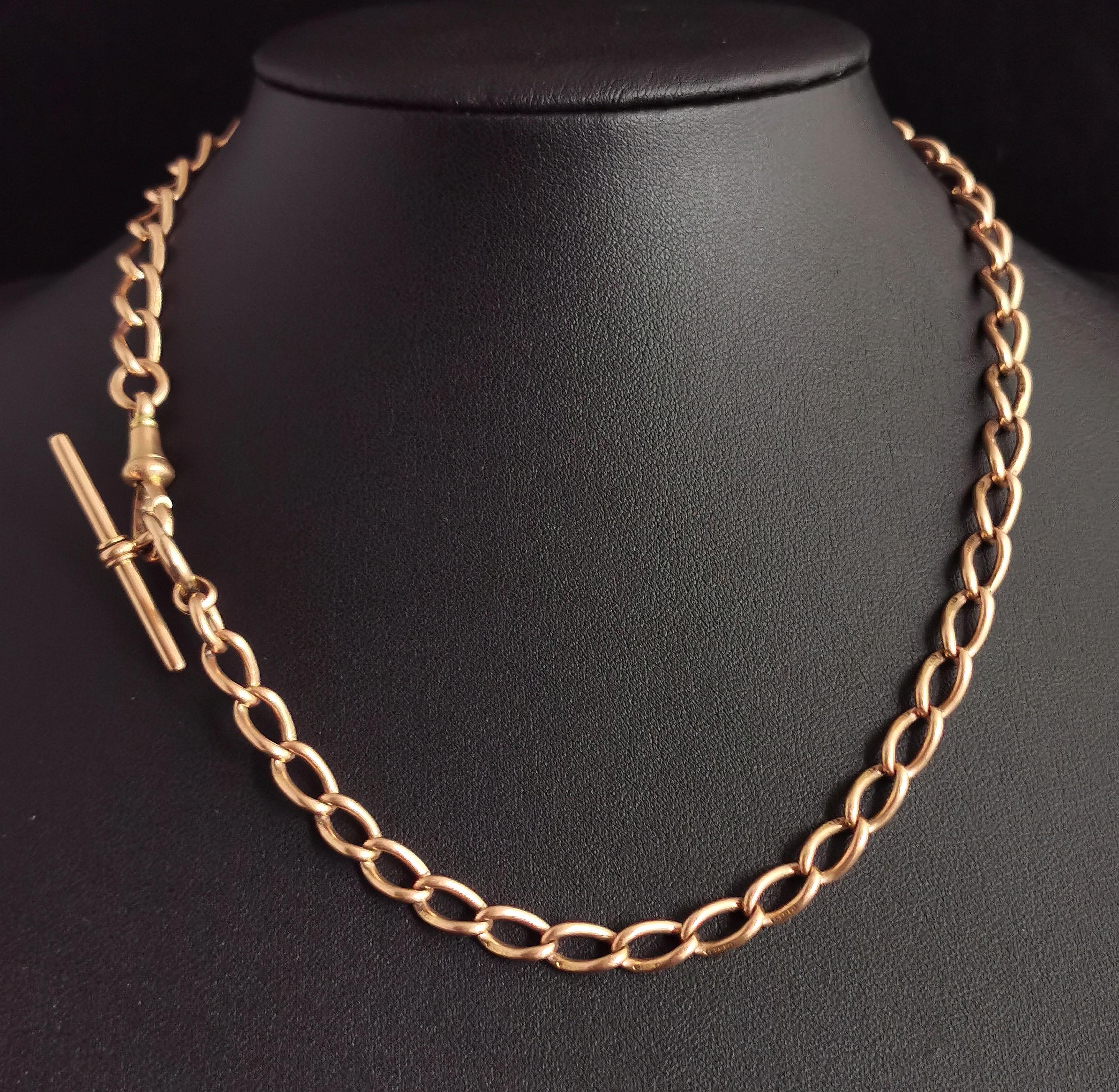 Antique 15k Gold Albert Chain, Watch Chain Necklace, Victorian 4