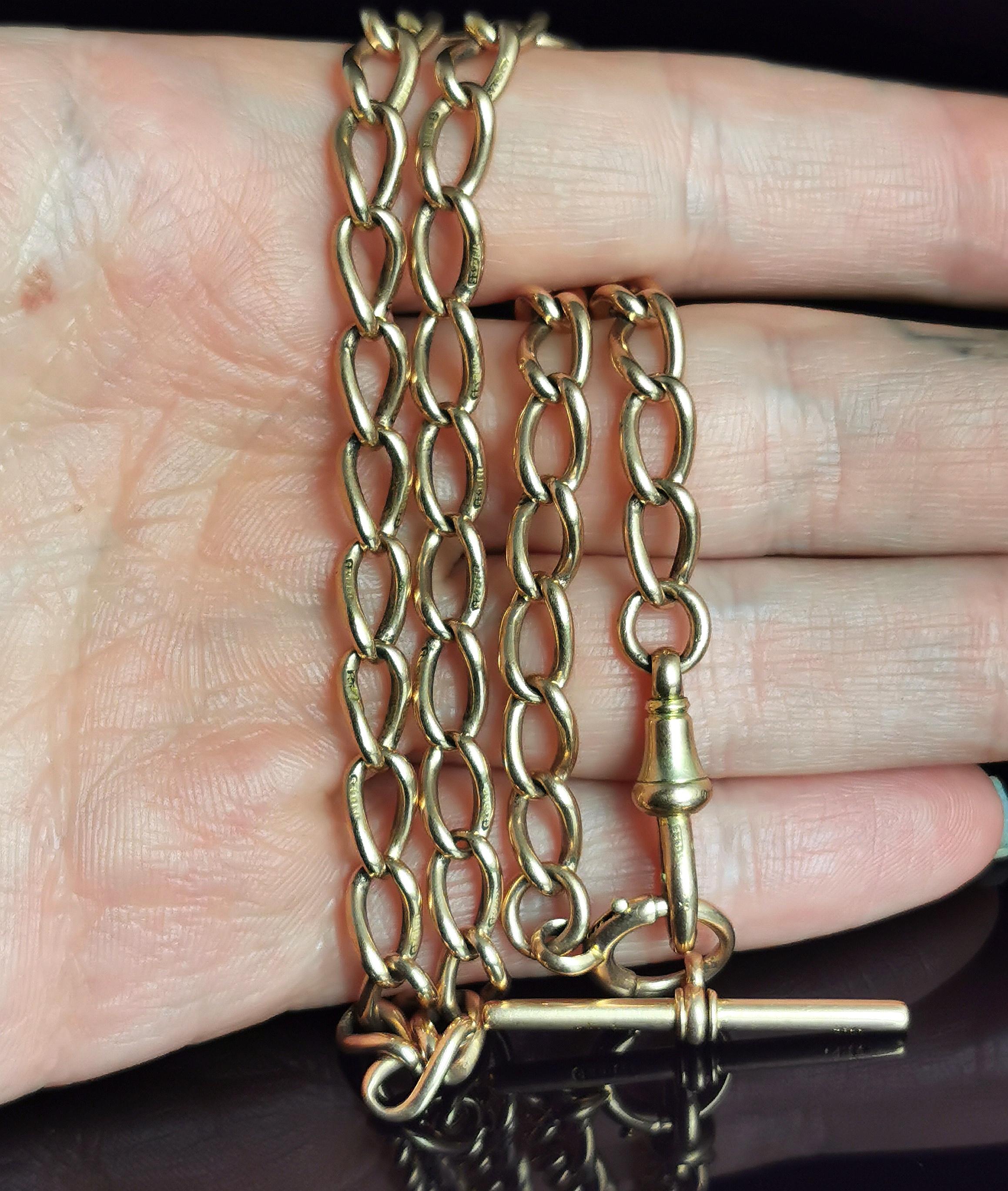 Antique 15k Gold Albert Chain, Watch Chain Necklace, Victorian 6