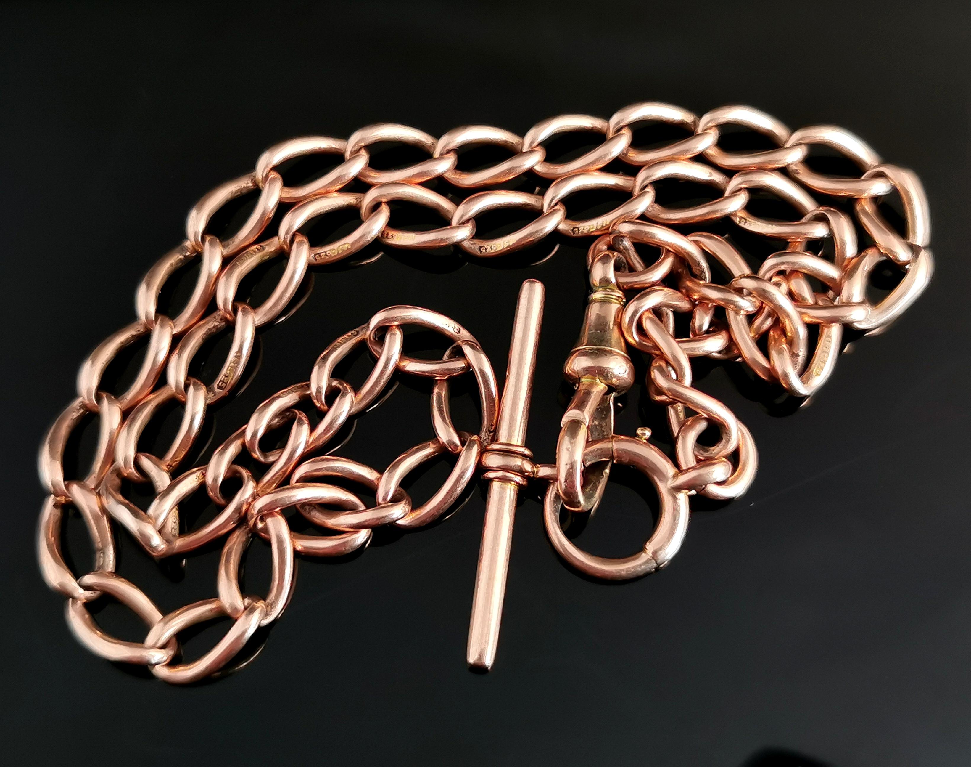 Antique 15k Gold Albert Chain, Watch Chain Necklace, Victorian 10
