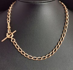 Antike 15k Gold Albert Kette:: Uhrenkette Halskette:: viktorianisch